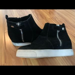 Steve Madden Laguna Wedge Sneaker, BLK Suede